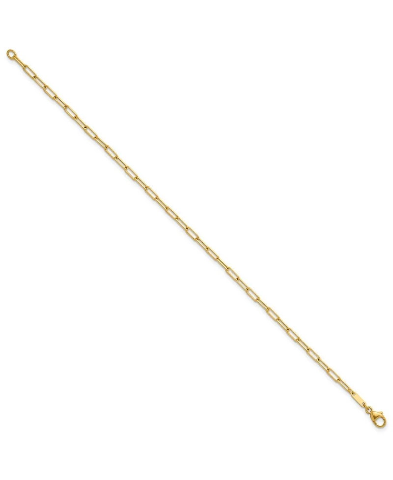Curata Jewelry Solid 18k Italian 7.5 Inch 2.5mm Light Paperclip Bracelet Link Bracelet