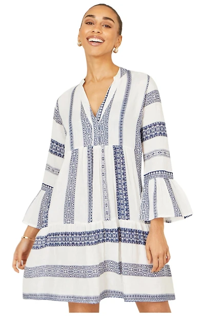 Yumi Women's Cotton Stripe Tunic Dress