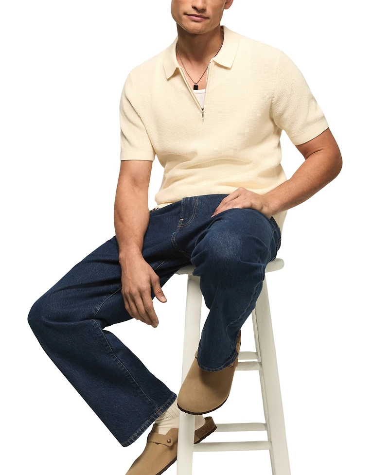 Lucky Brand's Men's Quarter-Zip Polo Sweater