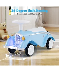 Slickblue Toddler Ride On Toy Classic Sliding Car with Horn & Led Headlight