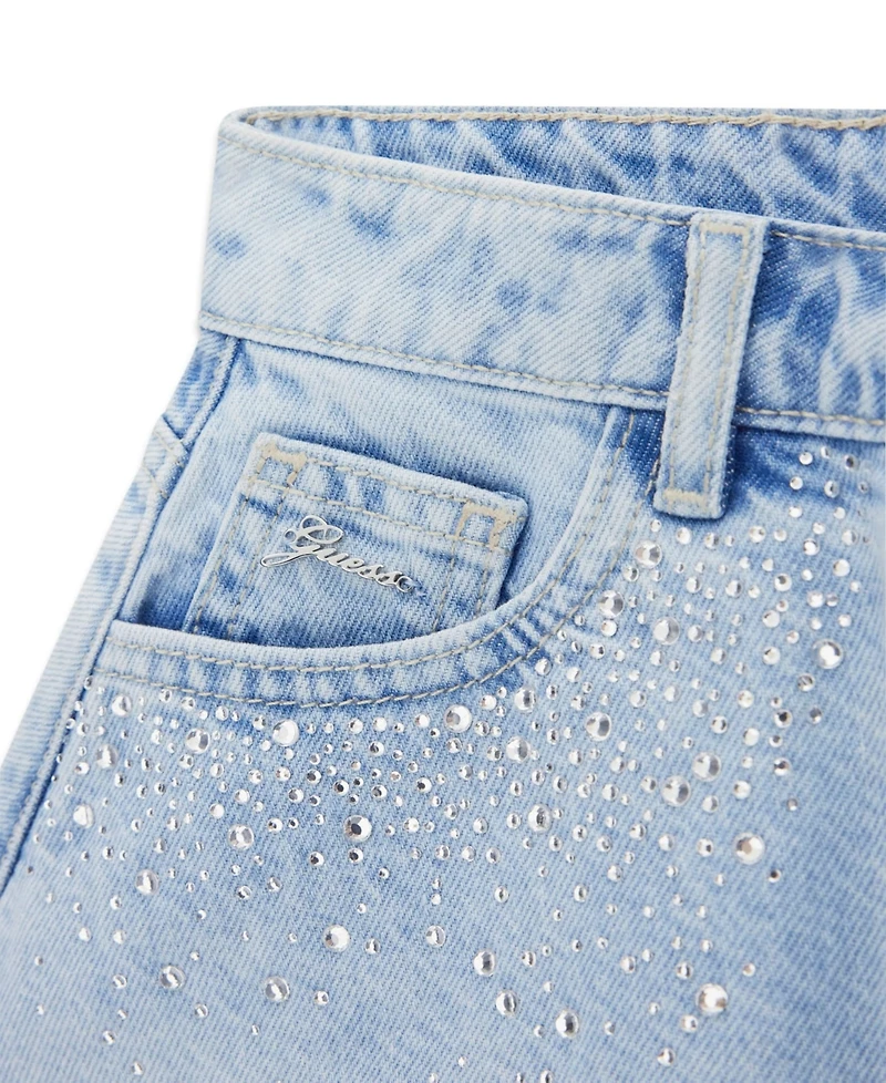 Guess Girls' 7-16 Rhinestone Denim Shorts