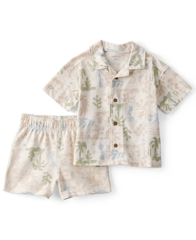Carter' Baby Boys' Palm Tree Tropical Top & Shorts, 2-Piece Set