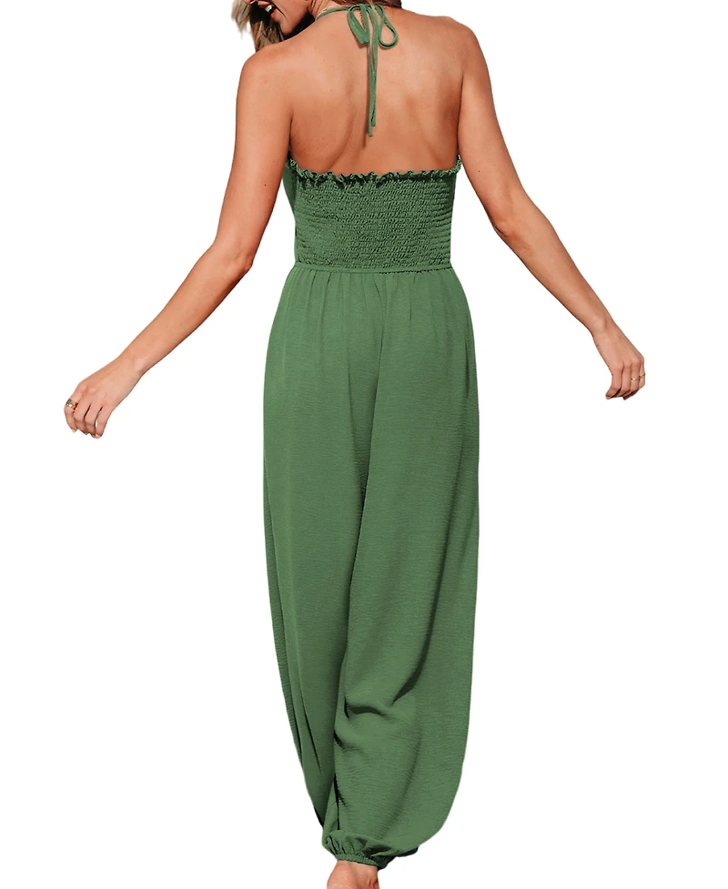 Cupshe Women's V-Neck Zipper Closure Unlined Jumpsuit