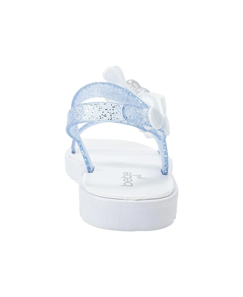 Bebe Toddler Pcu Sandal with Bow and Heart Charm