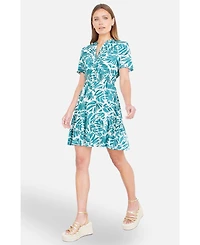 Yumi Women's Leaf Print Mini Dress