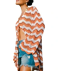 Cupshe Women's Echo Valley Chevron Cover-Up Kimono