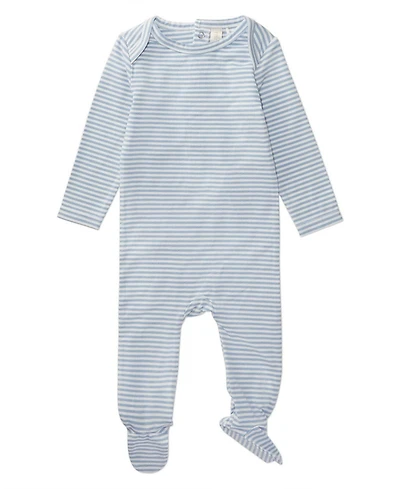 MeMoi Baby Boys Striped Shoulder Flap Footie