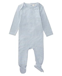 MeMoi Baby Boys Striped Shoulder Flap Footie