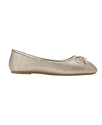 Bebe Girl's Ballet Flats - with Cherry Charm, Elastic Bow, and Logo Aglets