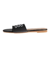 bebe Women's Stylish and Comfortable Fashion Sandal with Rubber Logo