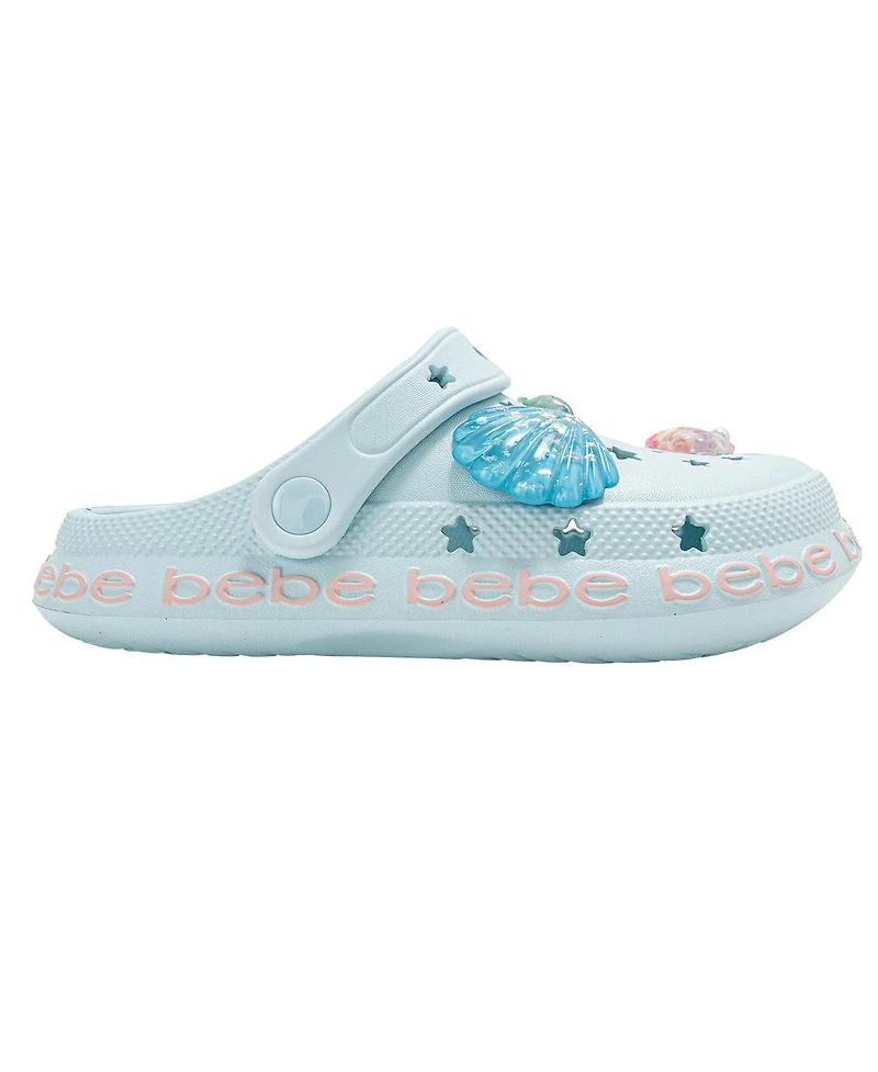 Bebe Big Girls Comfort Eva Clogs - Slip On Comfy Shoes with Sea Life Charms
