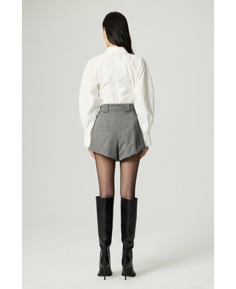 Nocturne Women's Belted High-Waist Mini Shorts