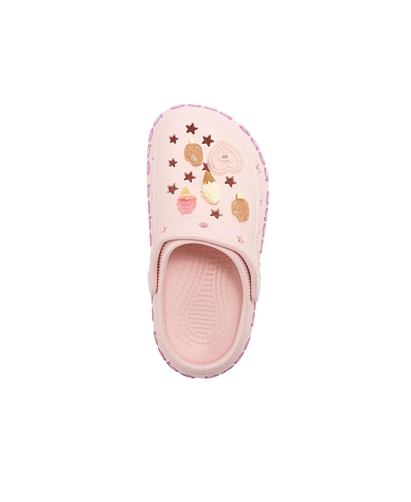 Bebe Girls Eva Slip - On with Treat and Logo Charms Clogs