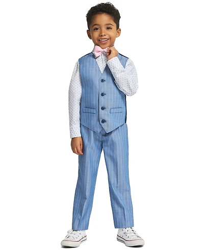 Nautica Boys' 2-7 Long-Sleeve Shirt, Vest, Pants & Bowtie, 4-Piece Set