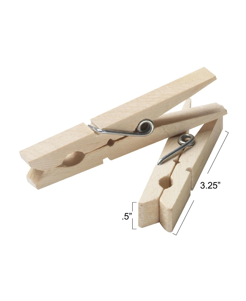Household Essentials Classic Birchwood Clothespins, Bag of 50