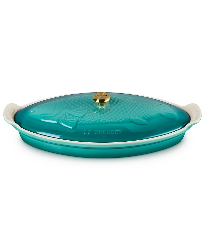 Le Creuset Stoneware Heritage 1.7-Quart Fish Baker with Cover