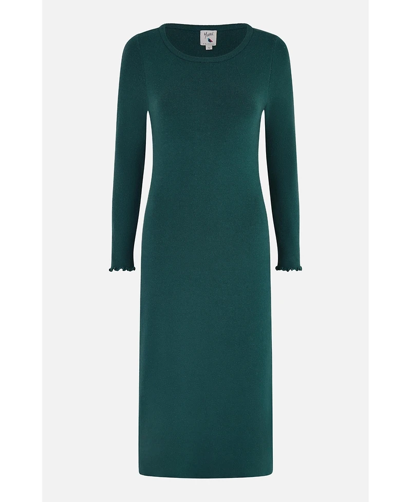 Yumi Women's Luminous Sparkle Knit Midi Sweater Dress