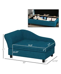 6thdruple Small Pet Sofa with Storage and Tufted Cushion