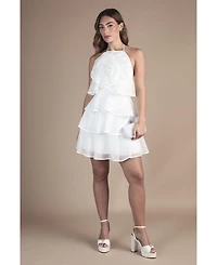 Coast Women's Corsage Halter Bridal Mini Dress