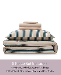 Nestl Luxury Soft Modern Striped Design 5-Pc. Comforter Set