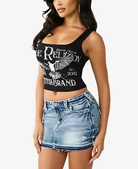 True Religion Women's Crystal Printed Rib Tank Top
