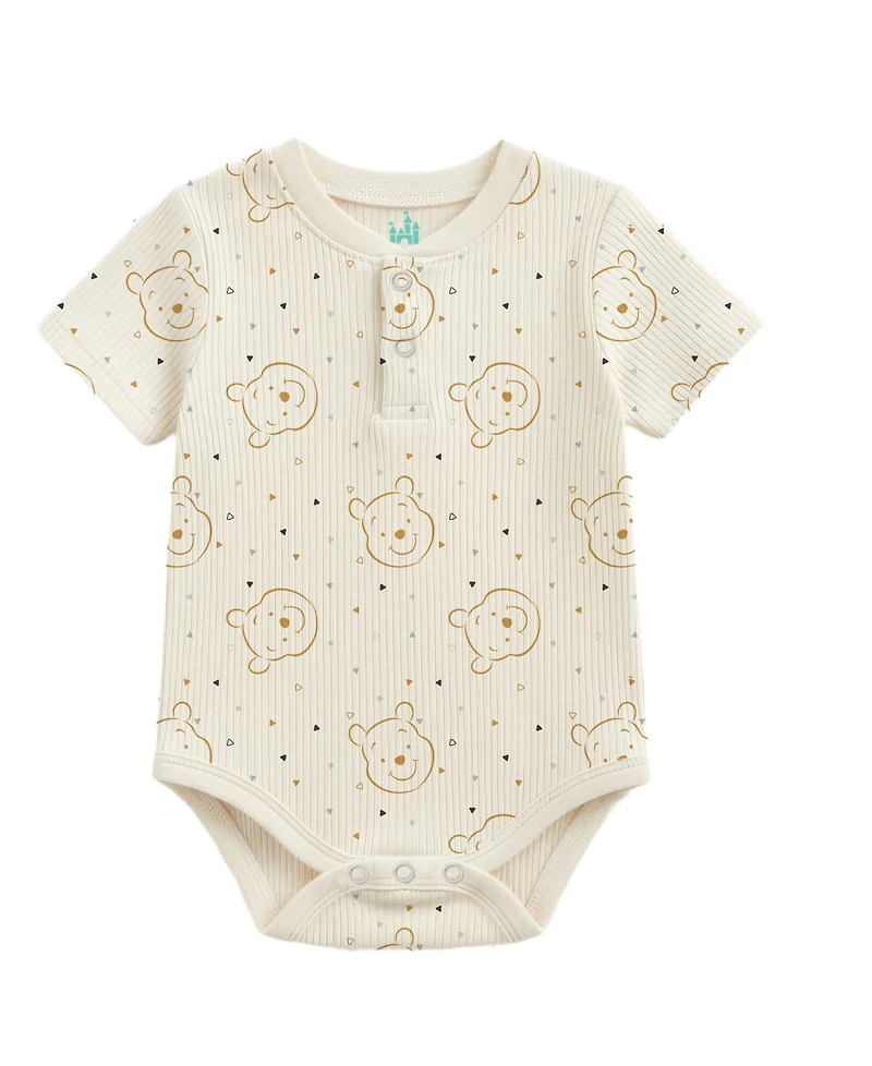 Disney Baby Boys' or Girls' Short-Sleeve Bodysuit, 3-Pack