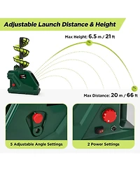 Furlihong Portable Tennis Ball Machine with 5 Adjustable Angles and 4 Serve Intervals Delivering Up to 30 Mph for All Skill Levels