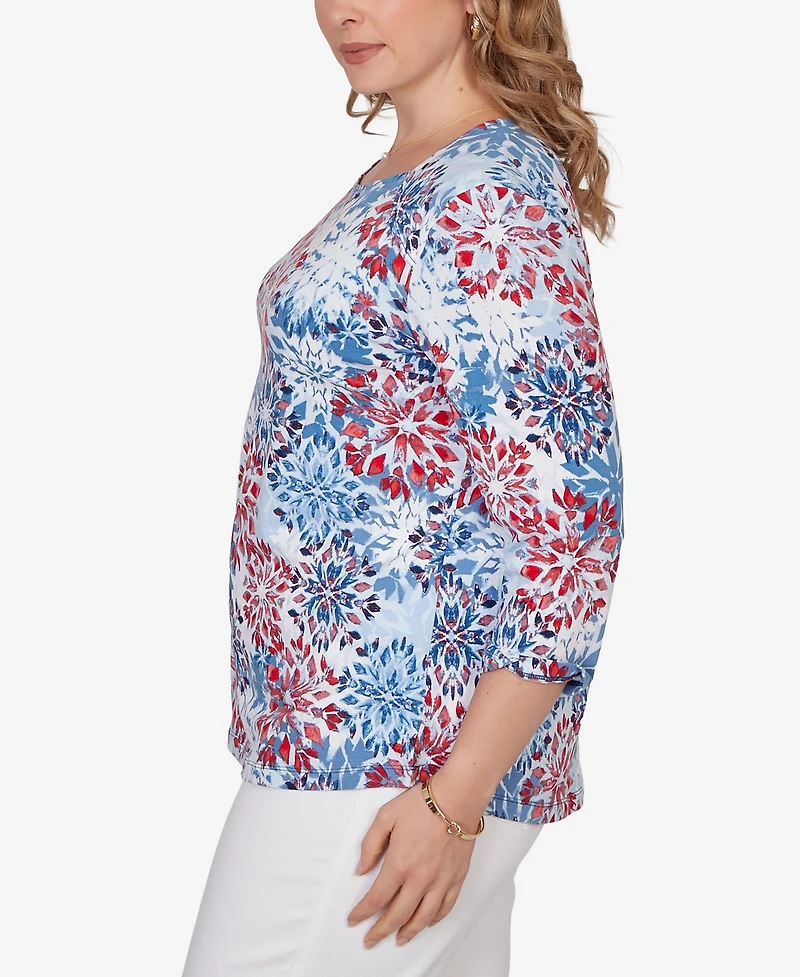 Ruby Rd. Plus Size Floral Medallion Knit Top