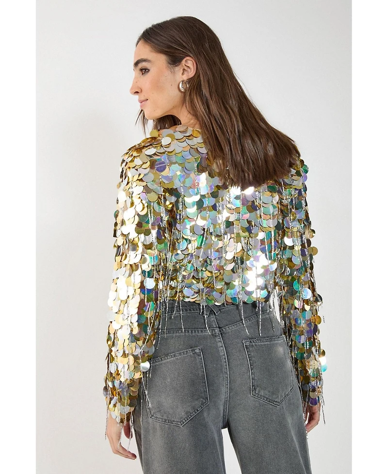 Nasty Gal Women's Disc Tassel Trophy Jacket