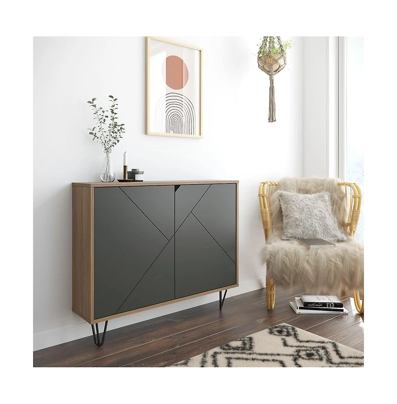 Nexera Slim 2-Door Storage Accent Cabinet