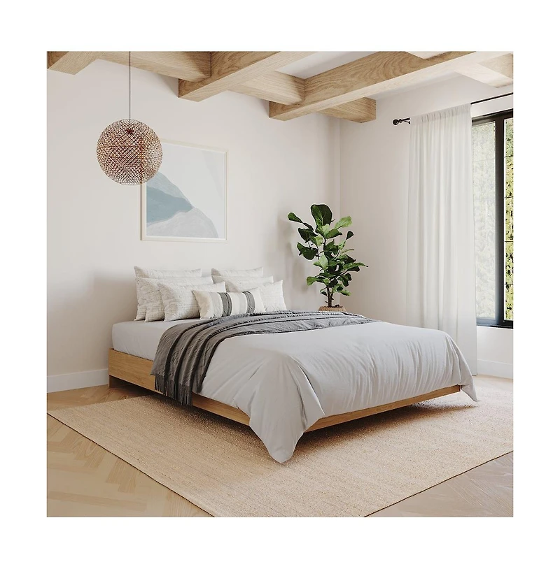 Nexera Platform Bed Frame, Queen, Maple