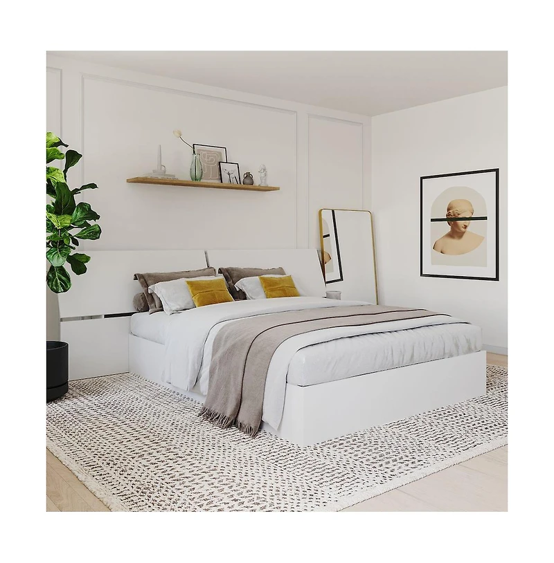 Nexera Panoramic Headboard, Queen, White