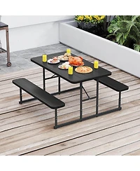 Picnic Table Bench Set for 2-4 People Outdoor Rectangular Camping Dining
