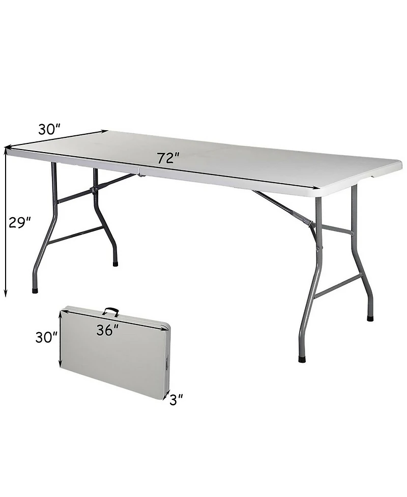 Outdoor Camping Table Set Folding Picnic Long Table with 2 Bench Seats