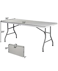 Outdoor Camping Table Set Folding Picnic Long Table with 2 Bench Seats