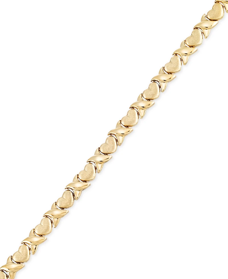 Heart Link Bracelet in 10k Gold