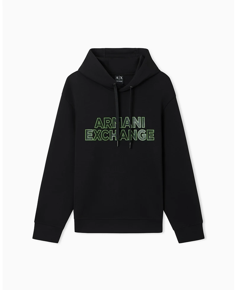 A|X Armani Exchange Men's Elevated Logo Hoodie Sweatshirt