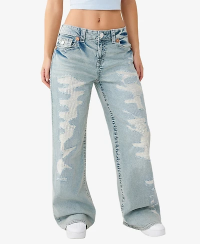 True Religion Women's Bobbi Baggy Big T Flap Jeans