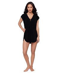 Magicsuit Women's Lace-Up Cover-Up Swim Dress