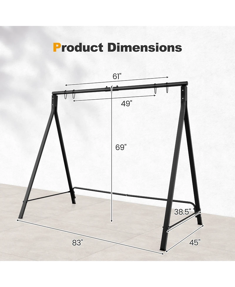 Mecale Patio Metal Swing Stand with A-Frame Structure