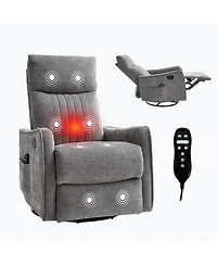 sumyeg Recliner Chair with Heat Massage Manual Rocker and Swivel
