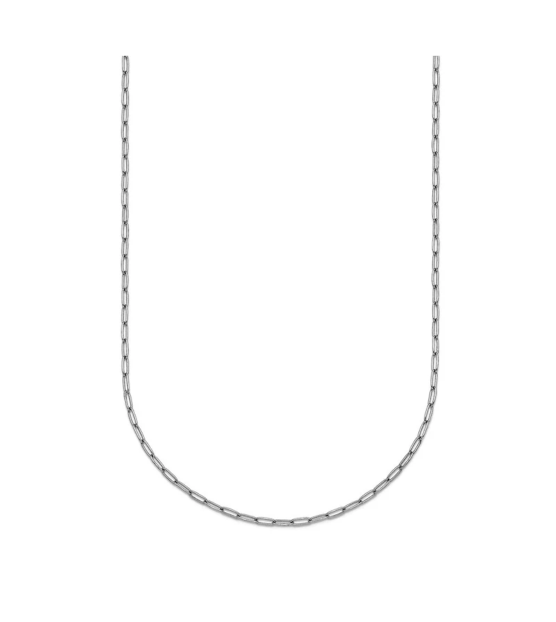 Curata Jewelry Solid 950 Platinum 1.4mm Thin Paperclip Chain Necklace