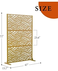 gaomon Outdoor Privacy Screen, 72"x47", Metal Freestanding Patio Divider for Garden, Deck & Balcony