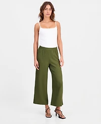Bar Iii Women's Textured Pull On Wide-Leg Pants, Macy's Exclusive