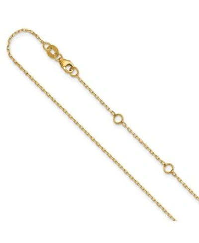 Curata Jewelry Solid 18k Yellow Gold Italian 1.15mm Sparkle Cut Open Elongated Cable Chain Necklace 16 24 Inches Chain Necklace