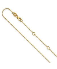 Curata Jewelry Solid 18k Yellow Gold Italian 1.15mm Sparkle Cut Open Elongated Cable Chain Necklace 16 24 Inches Chain Necklace