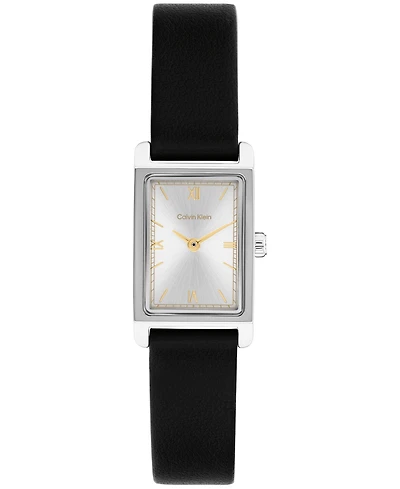 Calvin Klein Women's Ck Light Black Leather Strap Watch, 16mm