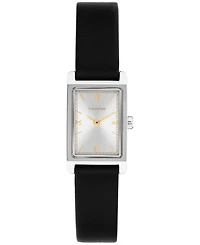 Calvin Klein Women's Ck Light Black Leather Strap Watch, 16mm