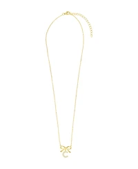 Macy's Gold Plated Bow Initial Necklaces