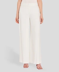 Tahari Asl Petite Wide-Leg Mid-Rise Pants
